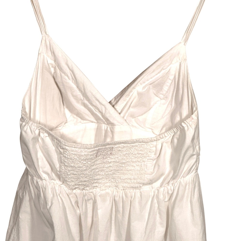 Elle‎ Eyelet Dress Women White Cotton Size M Halter Neck Smocked Back Coquette - Picture 6 of 16
